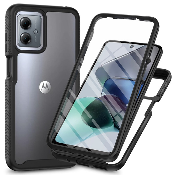 Carcasă pentru Motorola Moto G54 5G, Shockproof, cu folie, negru