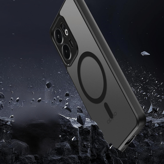 Husă pentru Oppo Reno 13F / Oppo Reno 13FS, pentru MagSafe, ERBORD Matt Case, negru