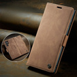 Husa CASEME pentru Samsung Galaxy S22 Ultra, Leather Wallet Case, maro