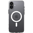 Carcasă MagSafe Spigen pentru iPhone 16, Ultra Hybrid, transparent / alb + 9H Tempered Glass