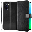 Husa cu clapetă pentru Realme 10 4G, Split Leather, negru