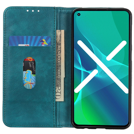 Huse pentru Motorola Moto G72 4G, Wallet Litchi Leather, verde