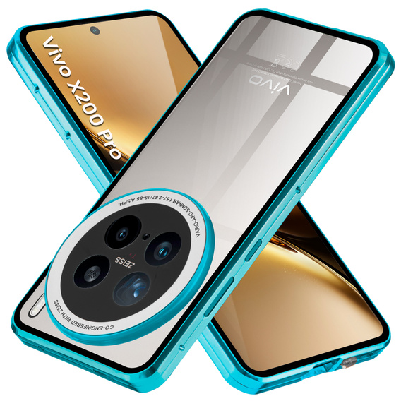 Husa pentru Vivo X200 Pro 5G, Magnetic Dual Glass, albastru