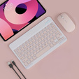 Set tastatură wireless și mouse Bluetooth pentru Android/Windows, roz