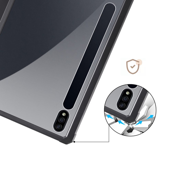 Husă pentru Samsung Galaxy Tab S7 Plus / Tab S7 FE, Smartcase Hybrid, cu spațiu pentru stylus, negru