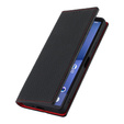 Cu clapetă pentru Sony Xperia 10 V, Litchi Skin Grain, negru