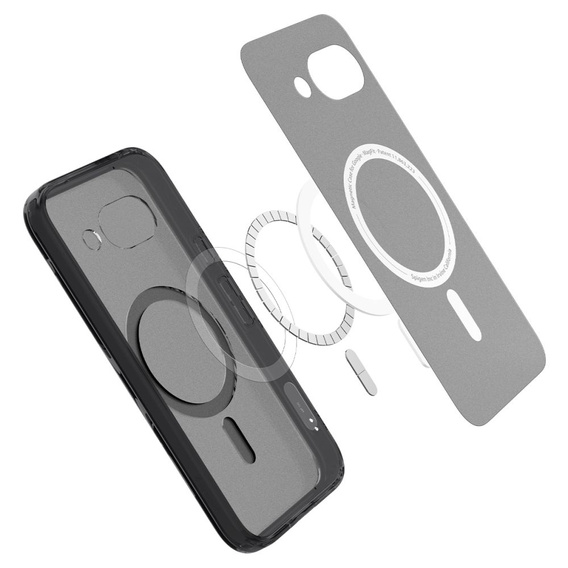 Carcasă MagSafe Spigen pentru Google Pixel 9A, Ultra Hybrid, mat / negru + 9H Tempered Glass