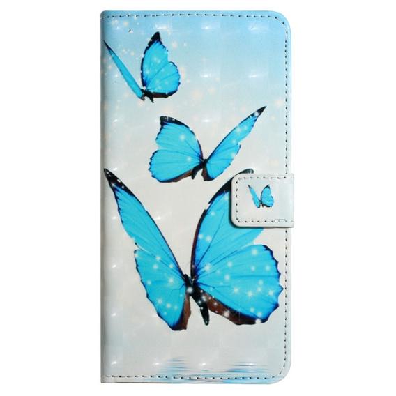 Cu clapetă pentru Samsung Galaxy A05s, Wallet, Butterflies, albastru