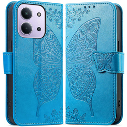 Cu clapetă pentru Xiaomi Redmi 15C 4G/LTE, Butterfly, albastru
