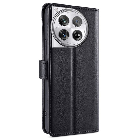 Cu clapetă pentru OnePlus 12 5G, Wallet Zipper Pocket, negru
