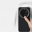 Carcasa ABEEL pentru Xiaomi 15 Ultra, Carbon Fiber, pentru MagSafe, negru
