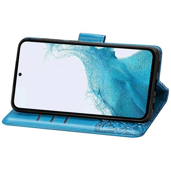 Cu clapetă pentru Samsung Galaxy A36, Butterfly, albastru