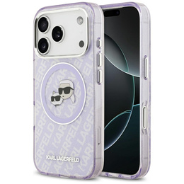 Husă MagSafe cu logo Karl & Choupette Heads IML Glitter Karl Lagerfeld pentru iPhone 17 Pro