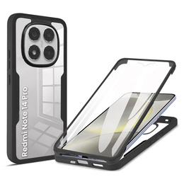 Carcasă pentru Xiaomi Redmi Note 14 Pro 5G, Shockproof, cu folie, negru