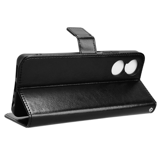 Cu clapetă pentru TCL 40 NxtPaper, Crazy Horse Wallet, negru