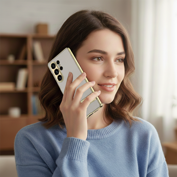 Husă din piele Electro Frame cu suport pentru Samsung Galaxy S26 Ultra