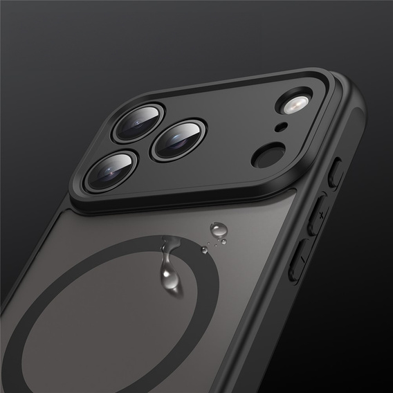 Husă mată pentru iPhone 17 Pro Max, pentru MagSafe, cu protecție pentru cameră, negru