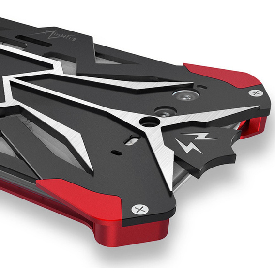 Husă blindată pentru Asus ROG Phone 6 5G, Aluminum Alloy, negru / roșu