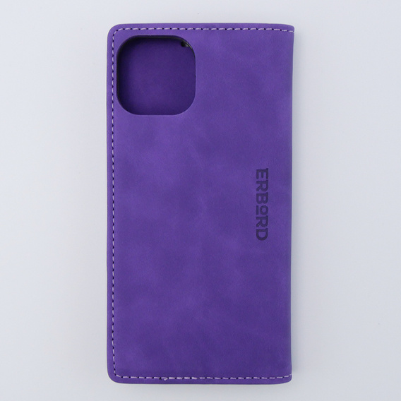 Husă pentru iPhone 15, ERBORD Vintage, portofel cu clapetă, violet