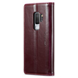 Carcasă flip CASEME pentru Samsung Galaxy S9+ Plus, Waxy Textured, roșu