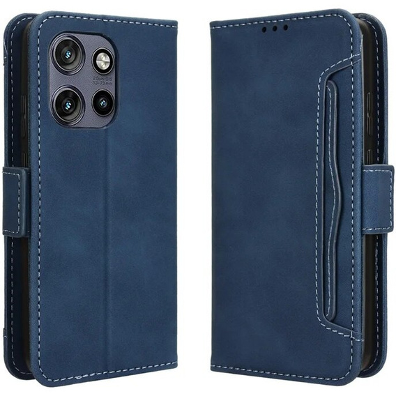Cu clapetă pentru Motorola Edge 50 Neo / Motorola ThinkPhone 25, Card Slot, albastru închis