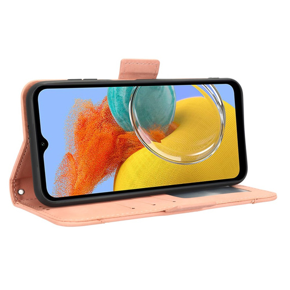 Cu clapetă pentru Samsung Galaxy M34, Card Slot, roz