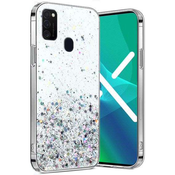 Huse pentru Samsung Galaxy M21, Glittery, transparentă