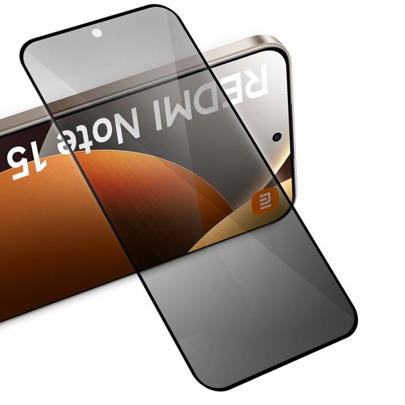 Sticlă temperată ERBORD Anti-Spy pentru protecția vieții private (2 bucăți) pentru Xiaomi Redmi Note 15 Pro Plus 5G / Poco M8 Pro 5G