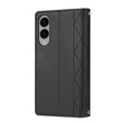 Husă cu clapetă pentru Samsung Galaxy S25 Edge, Rhombus Crossbody Leather, negru