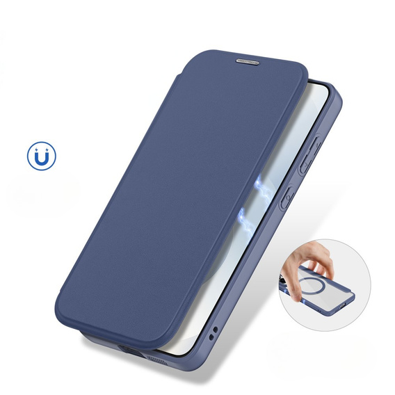 Dux Ducis Huse pentru Samsung Galaxy S25 Edge, Skin X Pro, MagSafe, albastru închis