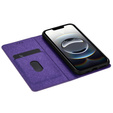 Carcasa flip pentru iPhone 16E, Card Slot Glittery, violet