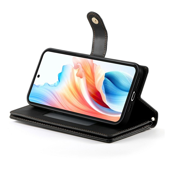 Husă flip cu buzunar cu fermoar pentru Samsung Galaxy A57 5G, negru