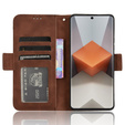 Cu clapetă pentru Xiaomi Redmi Note 13 Pro+, Card Slot, maro
