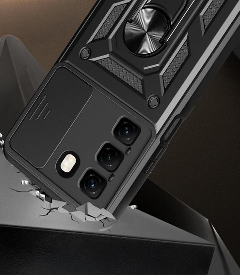 Husă blindată pentru Infinix Hot 50 Pro 4G, CamShield Slide, negru