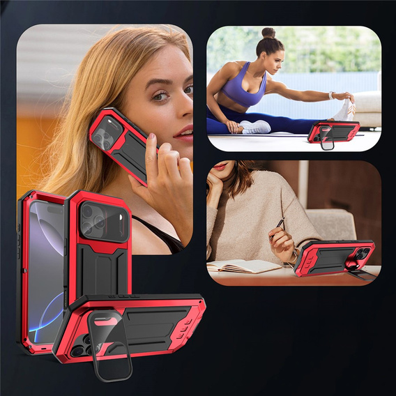 Carcasă blindată R-JUST cu protecție pentru ecran și suport pentru iPhone 17 Pro Max