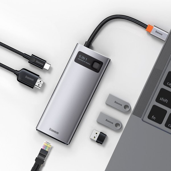 Stație de andocare USB-C 6-în-1 din seria Metal Gleam pentru dispozitive USB-C