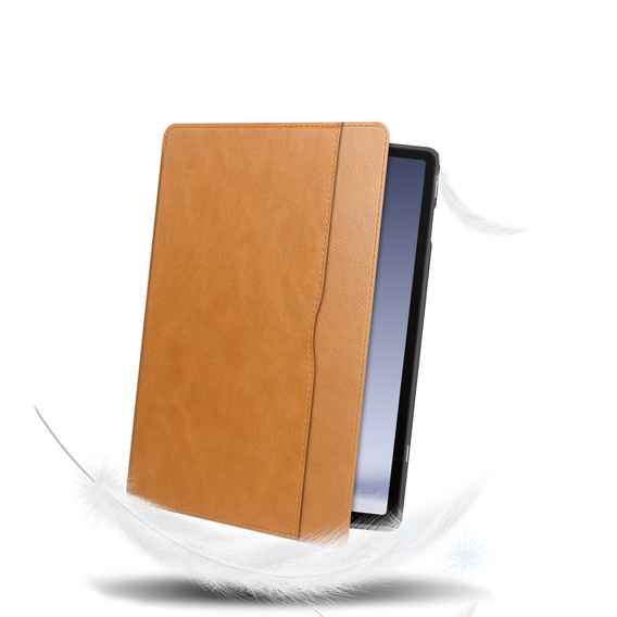 Huse pentru Samsung Galaxy Tab A9+, Business Card and Pen Slot, maro