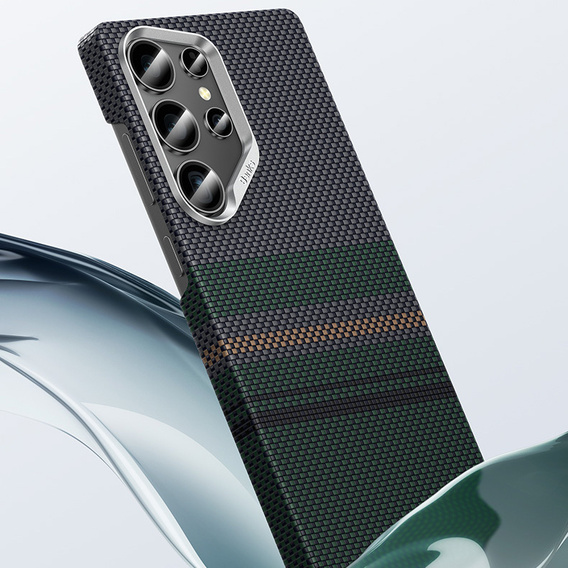 Carcasa BENKS Kevlar pentru Samsung Galaxy S25 Ultra, pentru MagSafe, Carbon Fiber, negru