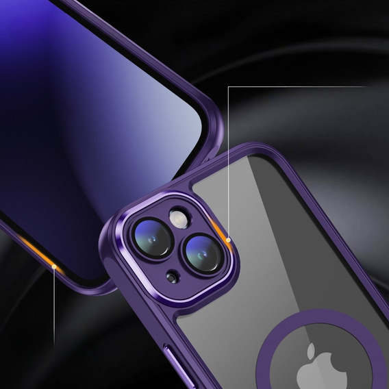 Husă pentru iPhone 15, ERBORD Impact Guard, MagSafe, violet închis