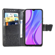 Cu clapetă pentru Xiaomi Redmi 9, Butterfly, negru