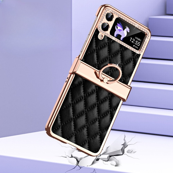 Husă pentru Samsung Galaxy Z Flip 4 5G, Rhombus Grid, Black