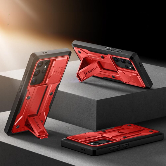 Husa pentru Samsung Galaxy S24 Ultra, Tongate MECH Series Clip, roșu