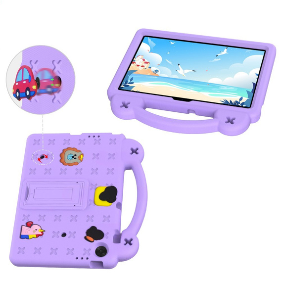 Husă pentru copii pentru Lenovo Tab TB311FU, Cute Patterns, cu suport, violet