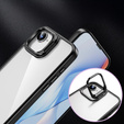 Carcasă pentru Iphone 16E, cadru pentru suport, transparent / negru