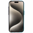Carcasa pentru iPhone 15 Pro Max, Carbon Fiber MagSafe, negru / albastru