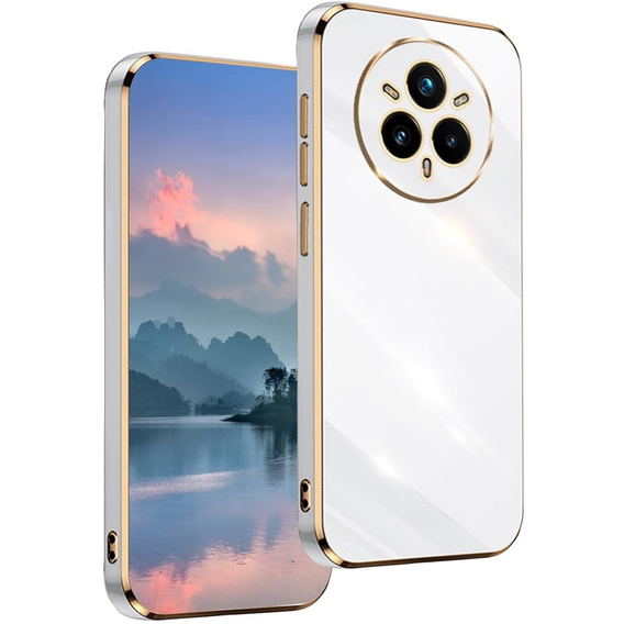 Husă pentru Realme 14 Pro 5G, Glamour CamShield, alb