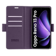 Husă pentru Oppo Reno 13 Pro, ERBORD Glossy Litchi, portofel cu clapetă, violet