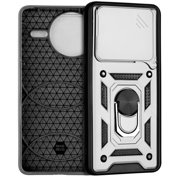 Husă blindată pentru Xiaomi Poco F7 Ultra, CamShield Slide, de argint