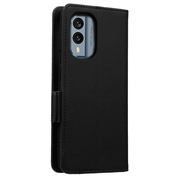 Cu clapetă pentru Nokia X30 5G, Wallet Litchi Magnet Case, negru