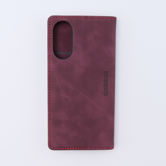 Husă pentru Oppo A78 4G, ERBORD Vintage, portofel cu clapetă, roșu